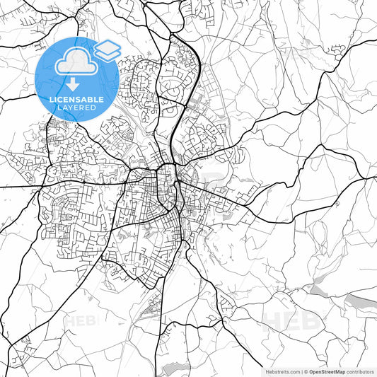 Layered PDF map of Macclesfield, North West England, England