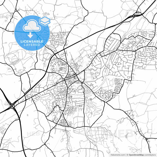 Layered PDF map of Brentwood, East of England, England