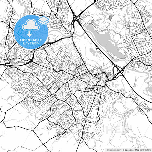 Layered PDF map of Hamilton, South Lanarkshire, Scotland