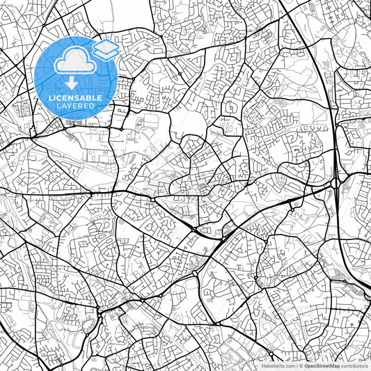 Layered PDF map of Willenhall, West Midlands, England