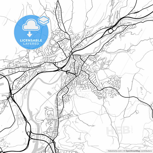 Layered PDF map of Neath, Neath Port Talbot, Wales