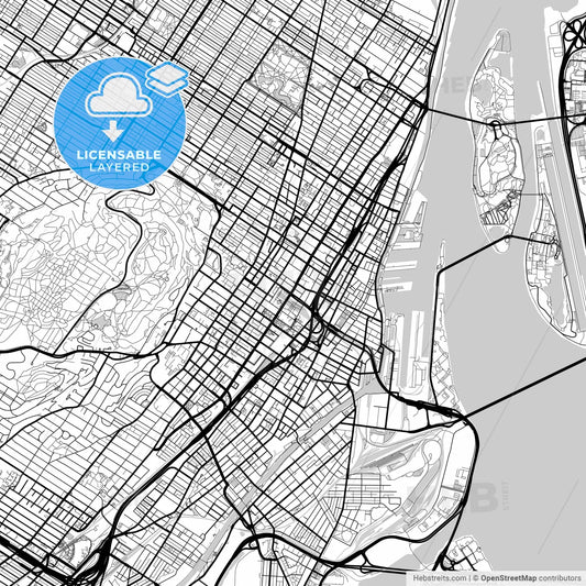 Layered PDF map of Montreal, Quebec, Canada