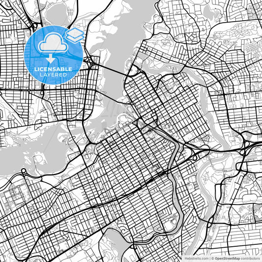 Layered PDF map of Ottawa, Ontario, Canada
