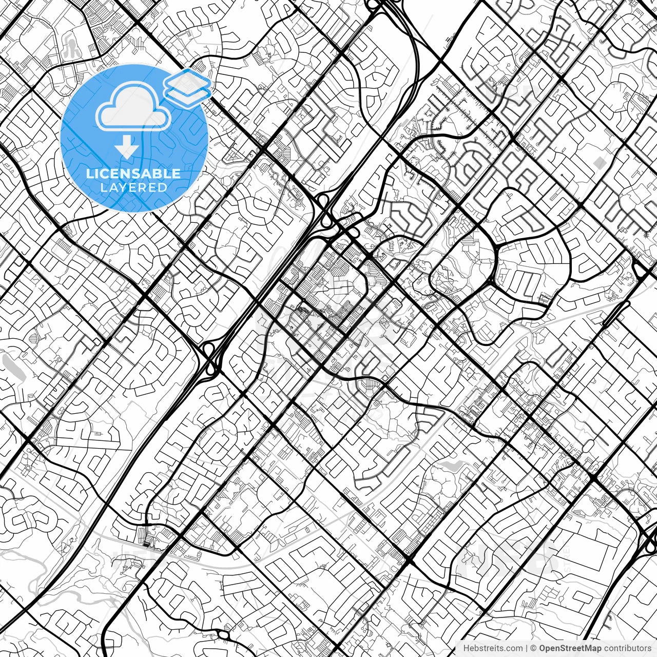 Layered PDF map of Mississauga, Ontario, Canada