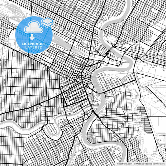 Layered PDF map of Winnipeg, Manitoba, Canada