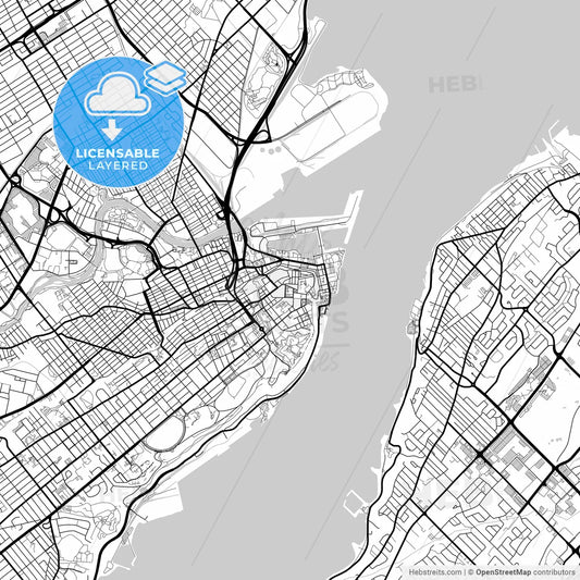 Layered PDF map of Quebec City, Quebec, Canada