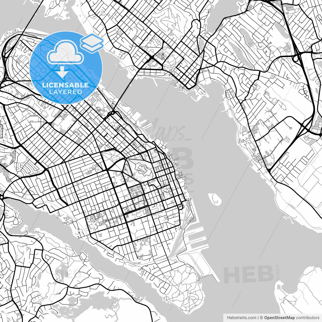Layered PDF map of Halifax, Nova Scotia, Canada