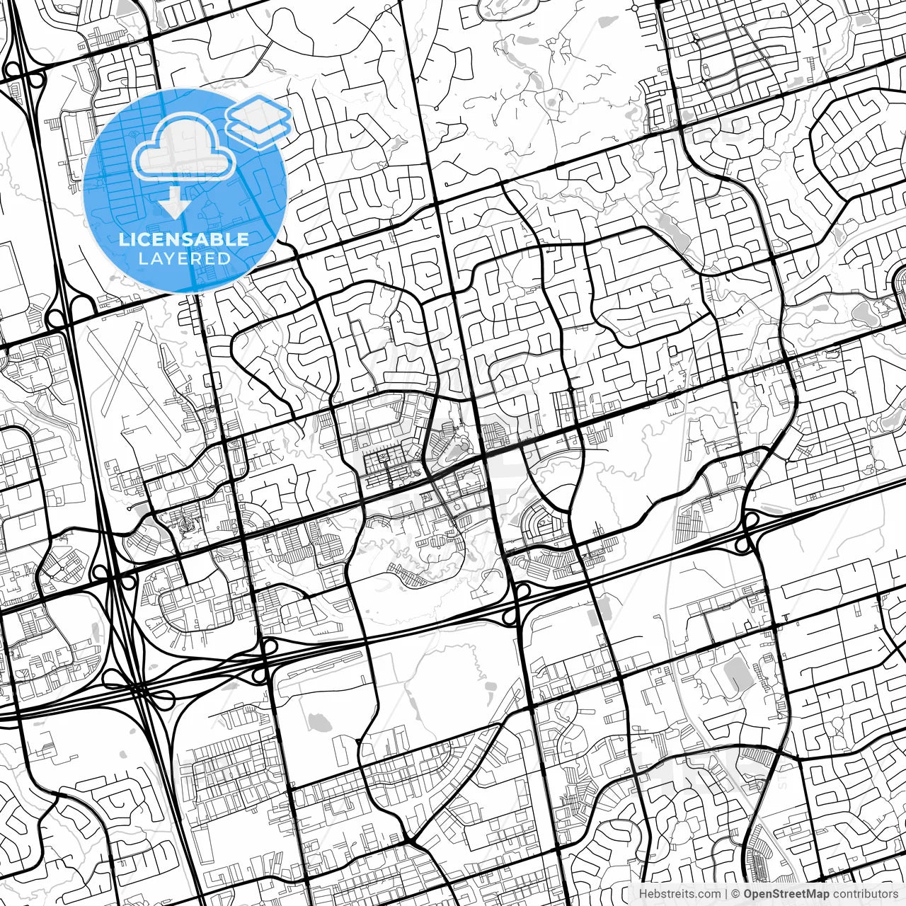 Layered PDF map of Markham, Ontario, Canada
