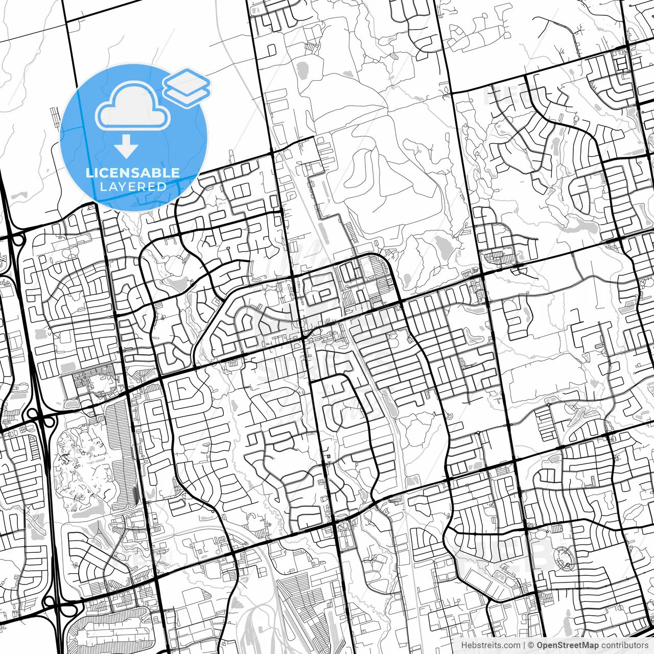 Layered PDF map of Vaughan, Ontario, Canada