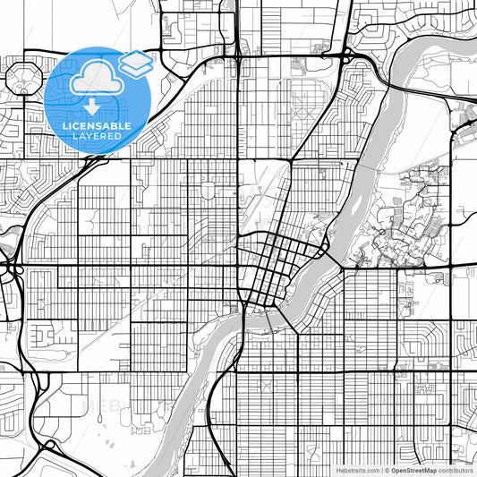 Layered PDF map of Saskatoon, Saskatchewan, Canada