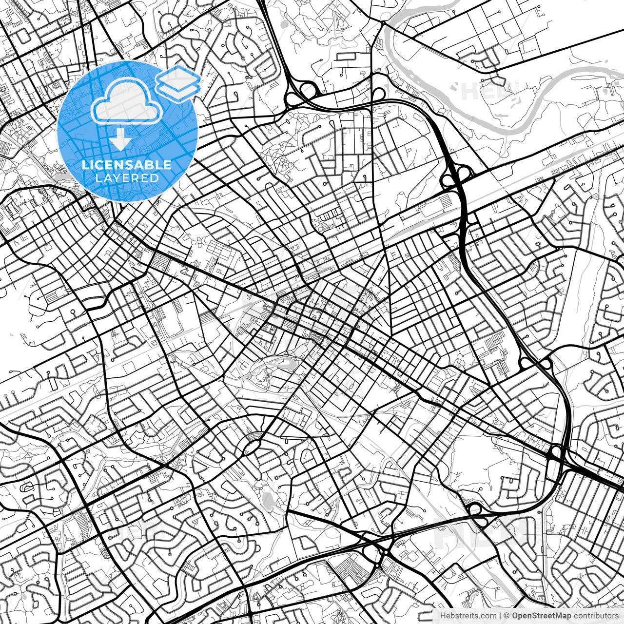 Layered PDF map of Kitchener, Ontario, Canada