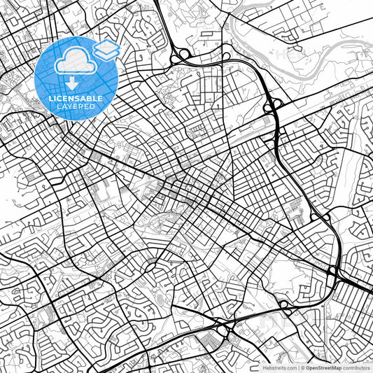 Layered PDF map of Kitchener, Ontario, Canada