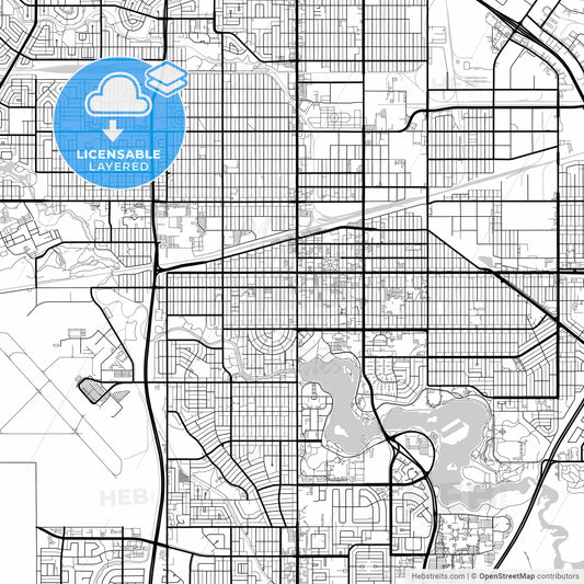 Layered PDF map of Regina, Saskatchewan, Canada