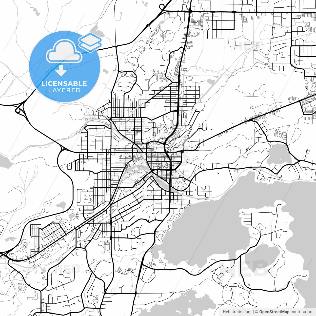 Layered PDF map of Greater Sudbury, Ontario, Canada