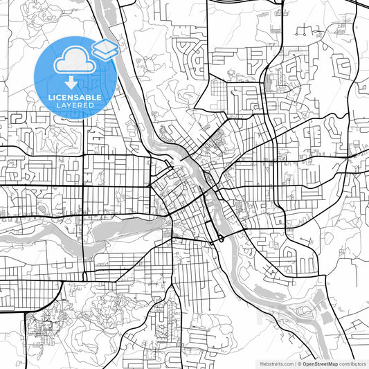 Layered PDF map of Sherbrooke, Quebec, Canada