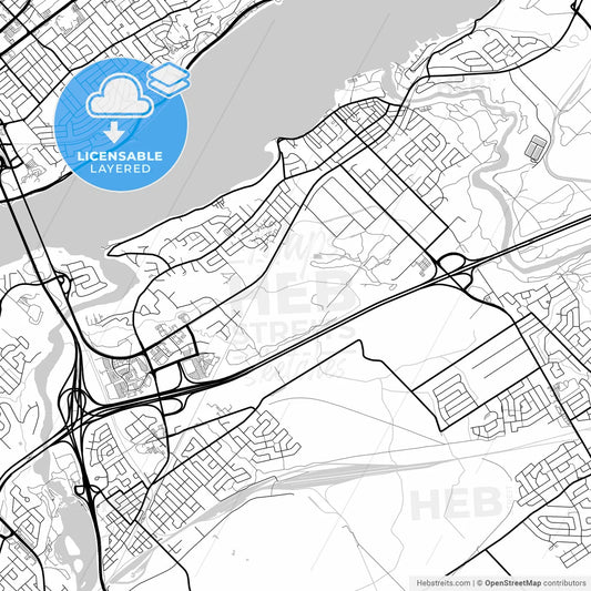 Layered PDF map of Lévis, Quebec, Canada