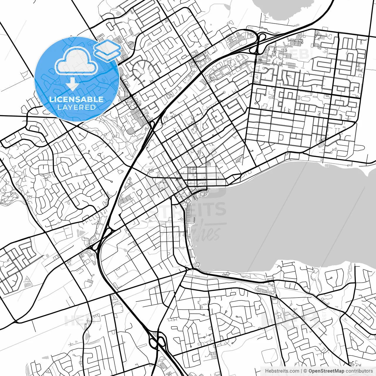 Layered PDF map of Barrie, Ontario, Canada