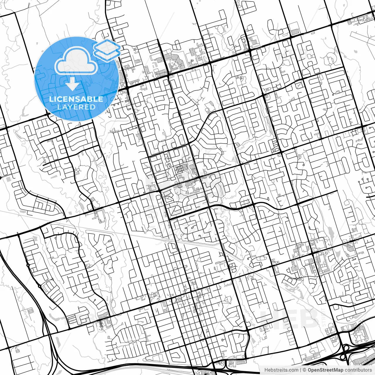 Layered PDF map of Whitby, Ontario, Canada