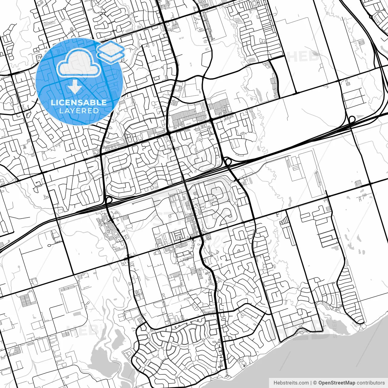 Layered PDF map of Ajax, Ontario, Canada