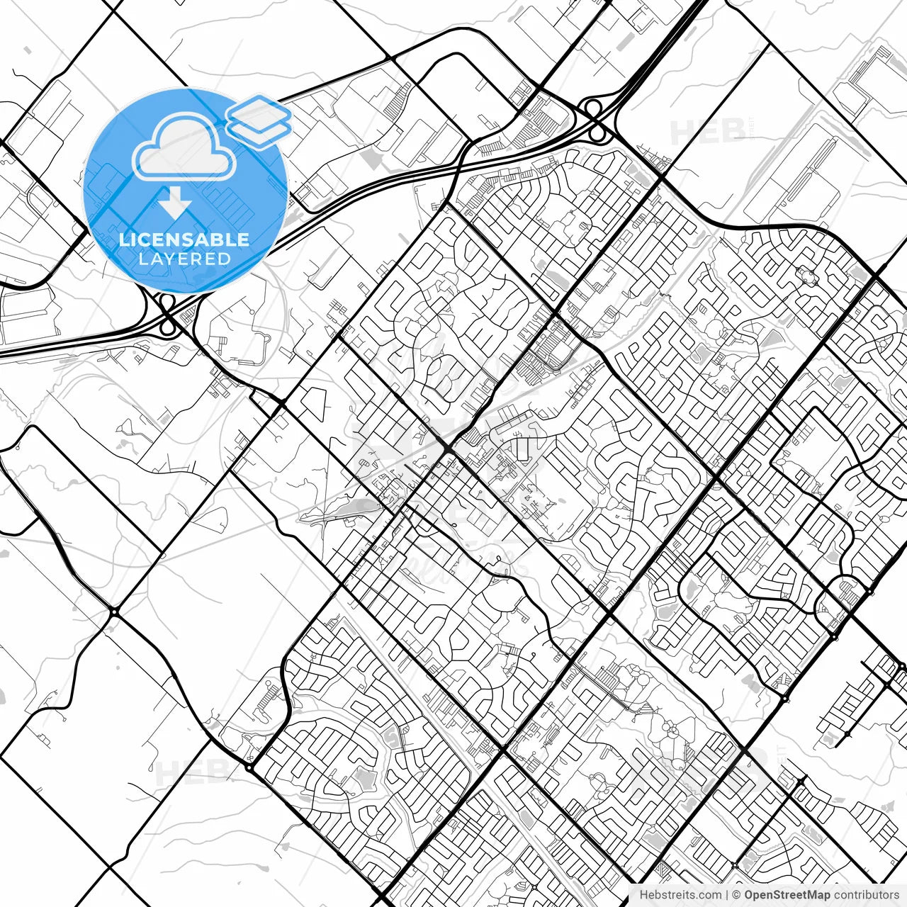 Layered PDF map of Milton, Ontario, Canada