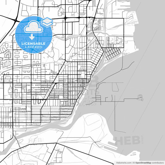 Layered PDF map of Thunder Bay, Ontario, Canada