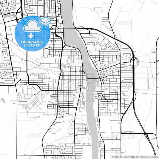Layered PDF map of Saint-Jean-sur-Richelieu, Quebec, Canada