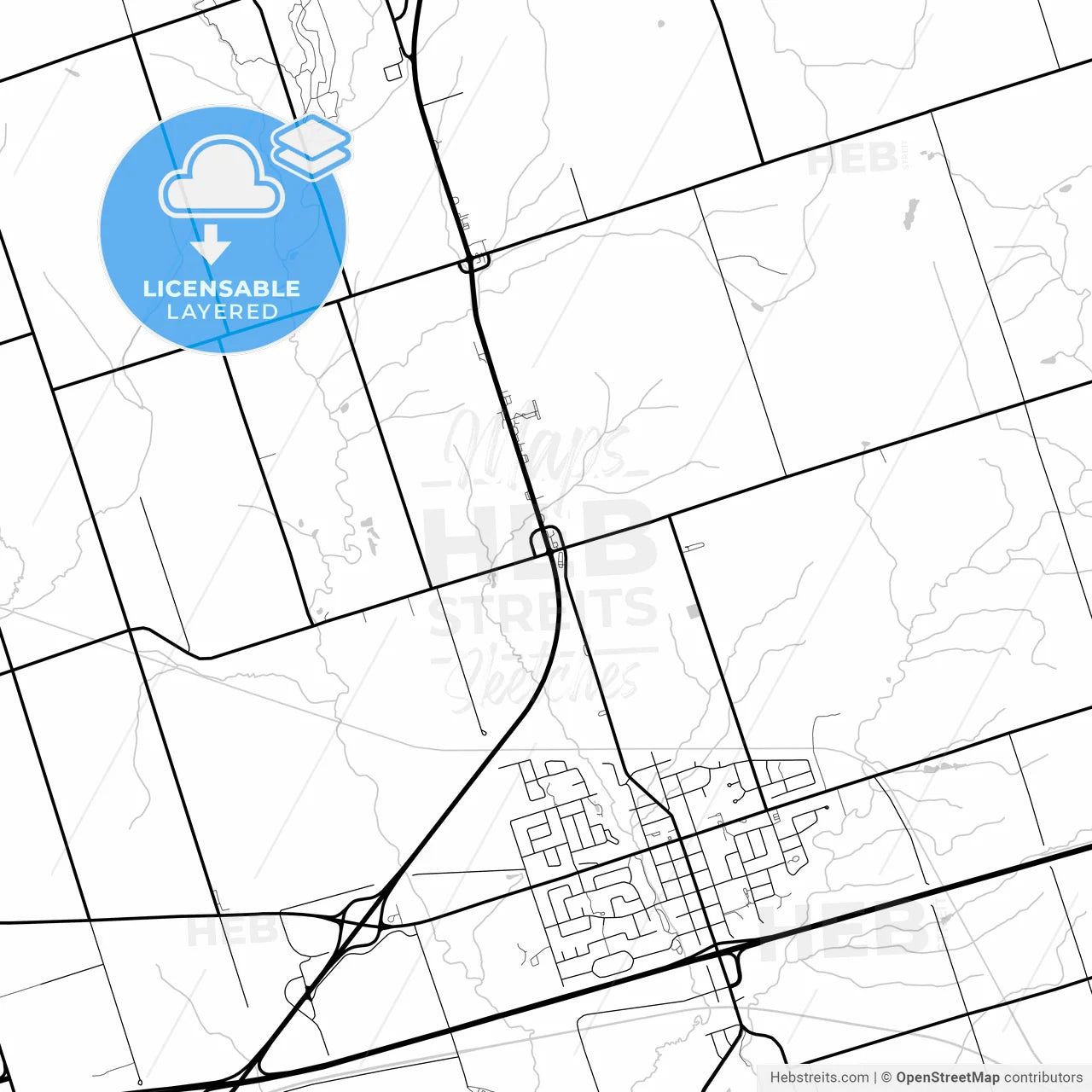 Layered PDF map of Clarington, Ontario, Canada