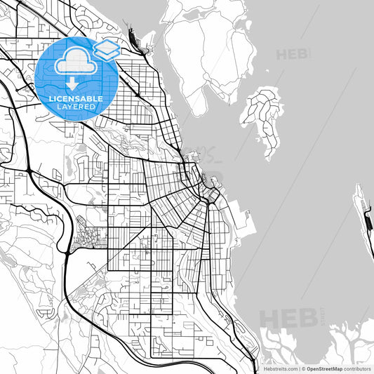 Layered PDF map of Nanaimo, British Columbia, Canada