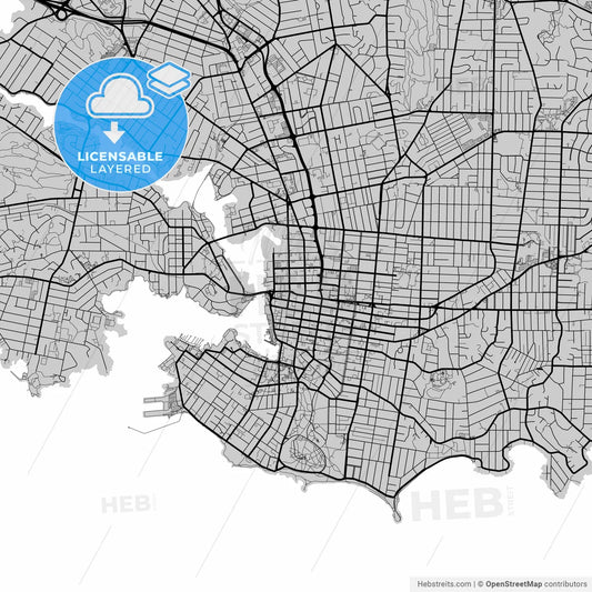 Layered PDF map of Victoria, British Columbia, Canada