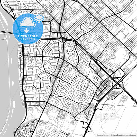 Layered PDF map of Brossard, Quebec, Canada