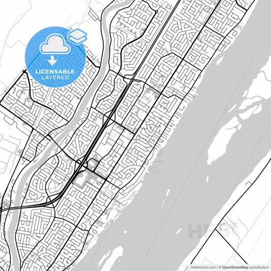 Layered PDF map of Repentigny, Quebec, Canada