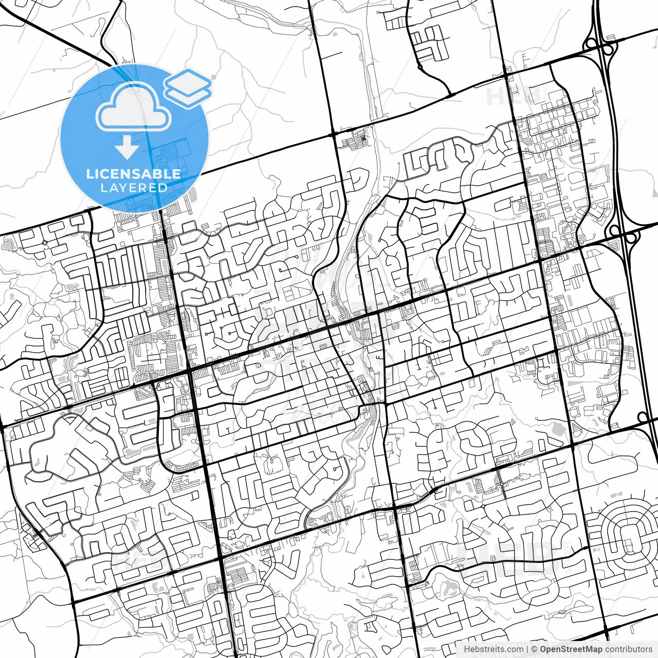 Layered PDF map of Newmarket, Ontario, Canada
