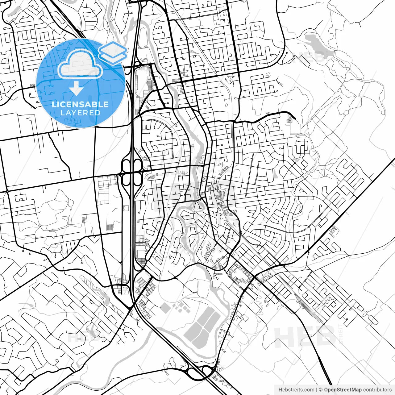 Layered PDF map of Saint-Jérôme, Quebec, Canada