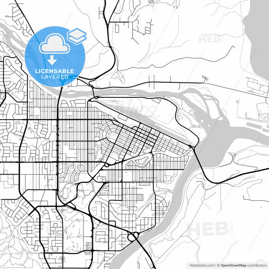 Layered PDF map of Prince George, British Columbia, Canada