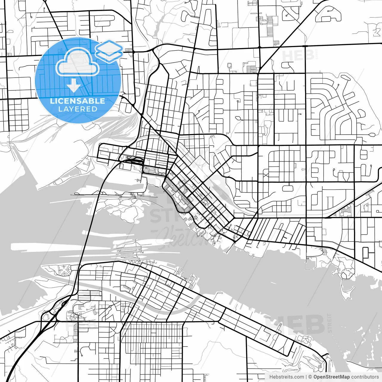 Layered PDF map of Sault Ste. Marie, Ontario, Canada