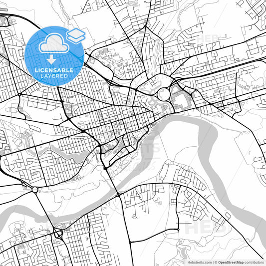 Layered PDF map of Moncton, New Brunswick, Canada