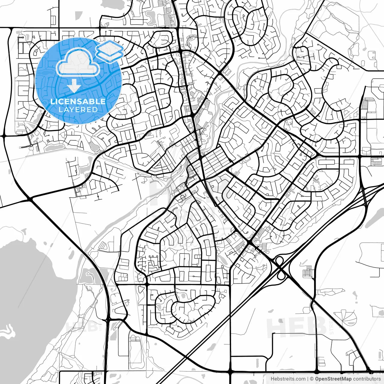 Layered PDF map of St. Albert, Alberta, Canada