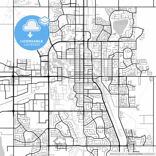 Layered PDF map of Grande Prairie, Alberta, Canada