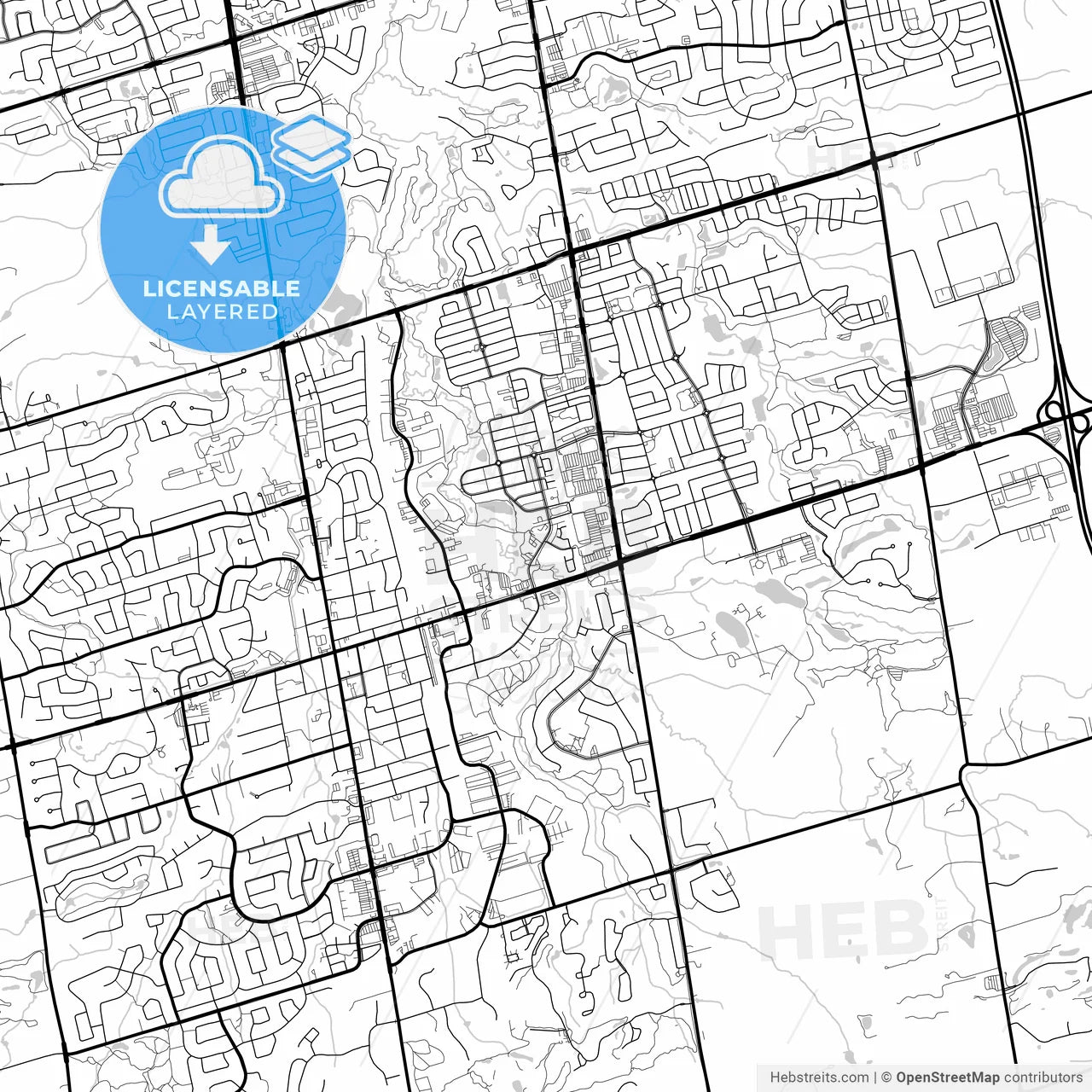 Layered PDF map of Aurora, Ontario, Canada