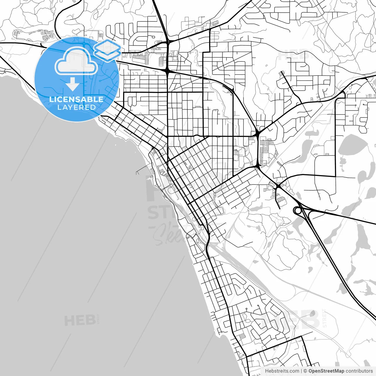 Layered PDF map of North Bay, Ontario, Canada