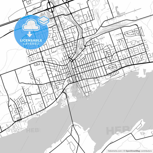 Layered PDF map of Belleville, Ontario, Canada