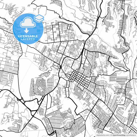 Layered PDF map of Villa Nueva, Guatemala, Guatemala