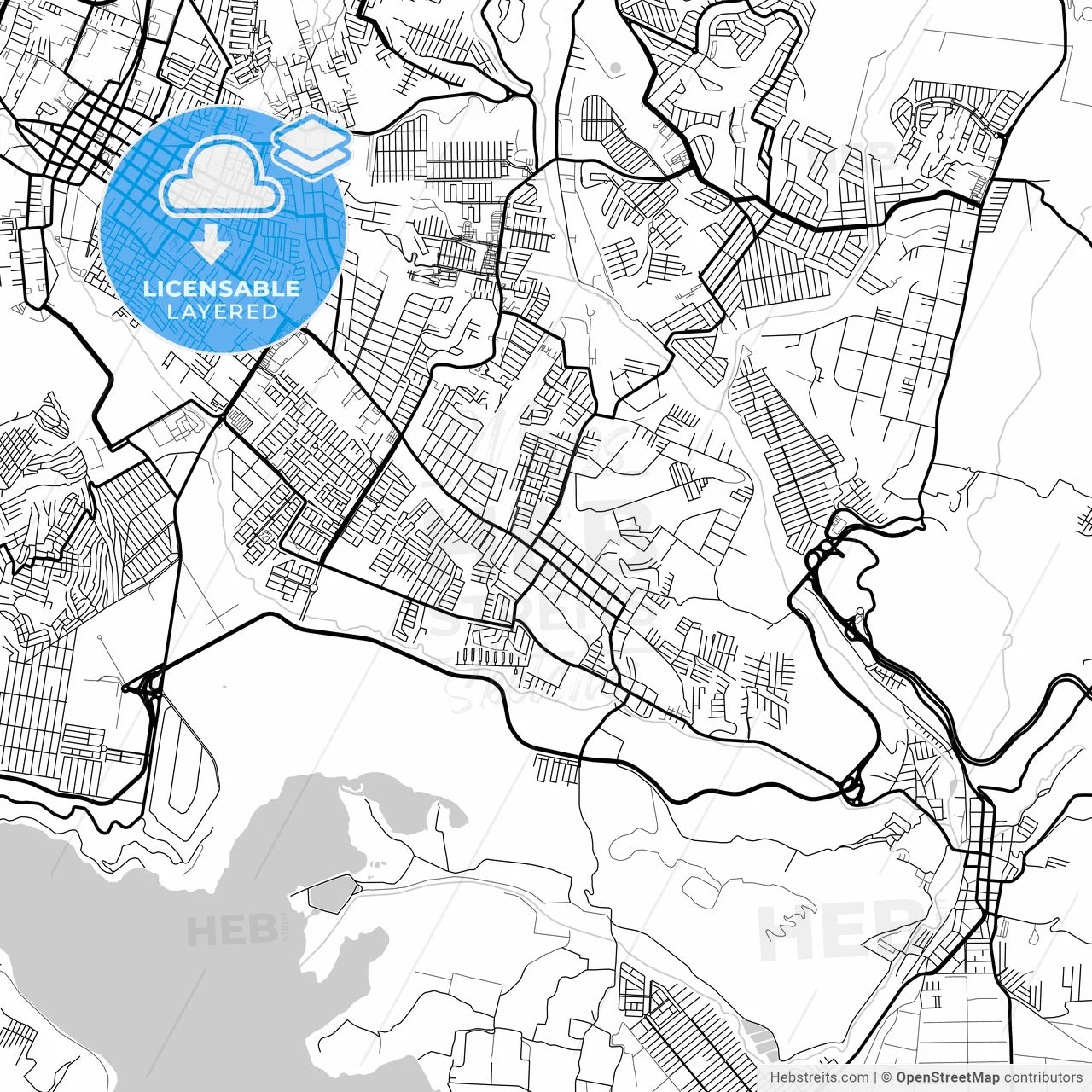 Layered PDF map of San Miguel Petapa, Guatemala, Guatemala