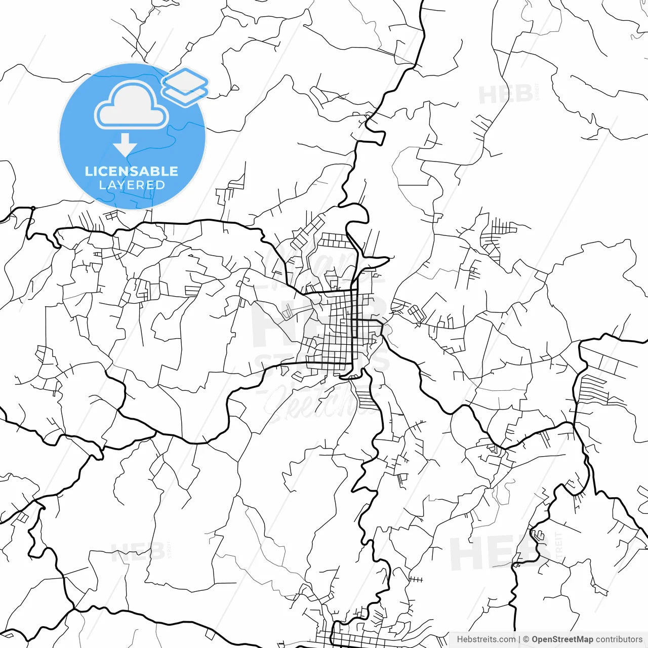 Layered PDF map of San Juan Sacatepéquez, Guatemala, Guatemala