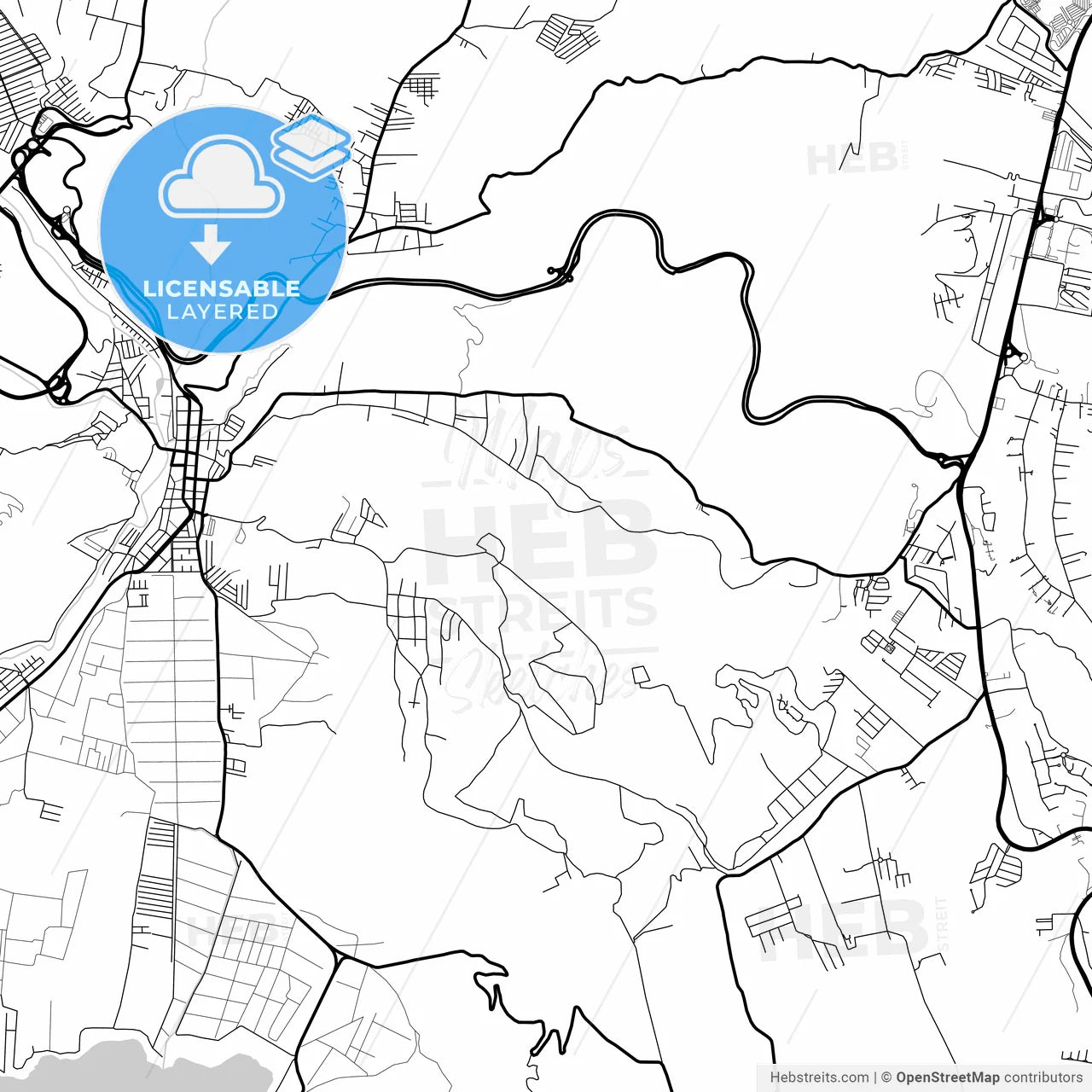 Layered PDF map of Villa Canales, Guatemala, Guatemala