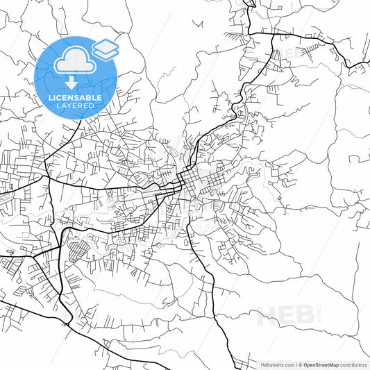 Layered PDF map of Huehuetenango, Huehuetenango, Guatemala