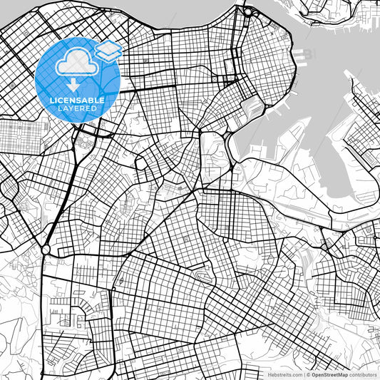 Layered PDF map of Havana, Havana, Cuba