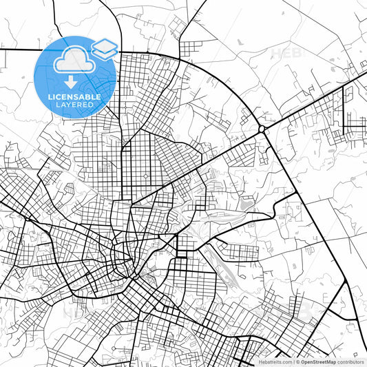 Layered PDF map of Camagüey, Camagüey, Cuba