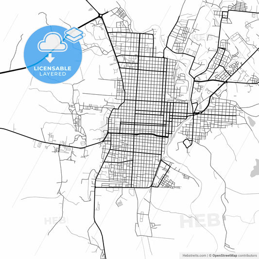 Layered PDF map of Guantánamo, Guantánamo, Cuba