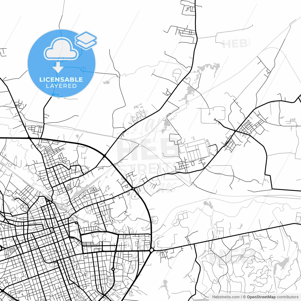 Layered PDF map of Santa Clara, Villa Clara, Cuba